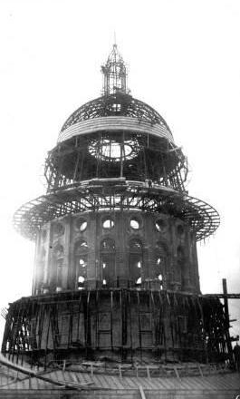 Texas State Capitol Dome Under Construction - Austin Texas old photo
