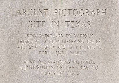Concho County TX Pictograph Centennial Marker text 