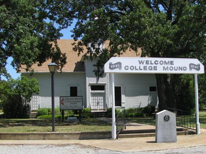 College Mound United Methodist Church  with Texas Centennial Marker
