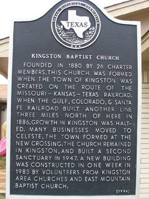 Kingston TX - Kingston Baptist Church Historical Marker