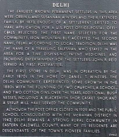 Delhi TX - historical marker