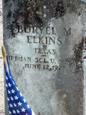 Oak Hill Cemetery, Texas - Elkins, US Navy Tombstone, 