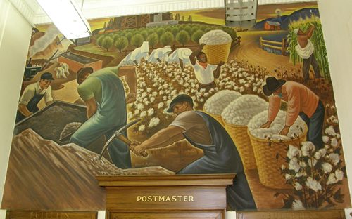 Rockdale Texas Post Office Mural Industry in Rockdale by Maxwell Starr