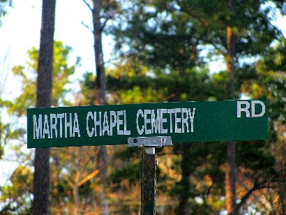 Walker County, Huntsville TX - Martha Chapel Cemetery sign