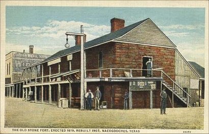 The Old Stone Fort, Nacogdoches, Texas old postcard