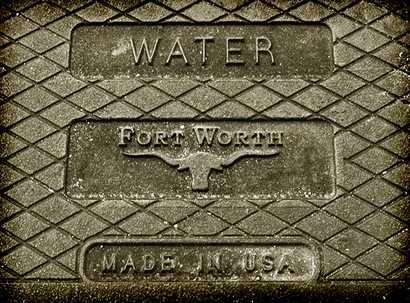 Fort Worth Texas logo on water meter cover