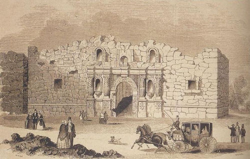 1854 Drawing of the Alamo Mission 