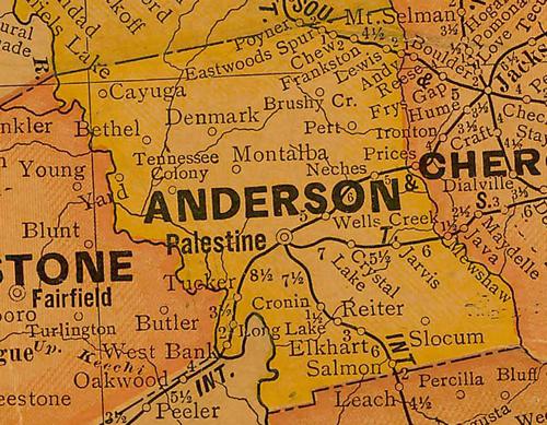 Anderson  county TX 1920s map