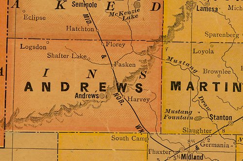 TX - Andrew County 1920s map