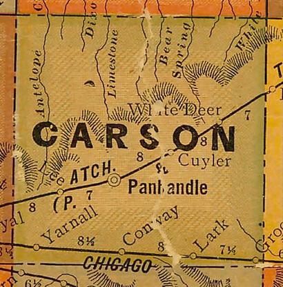 Carson County TX 1920s Map 