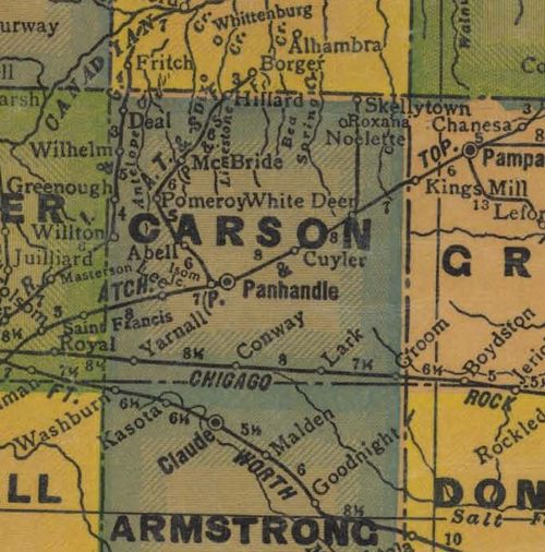 Carson County TX 1940s map