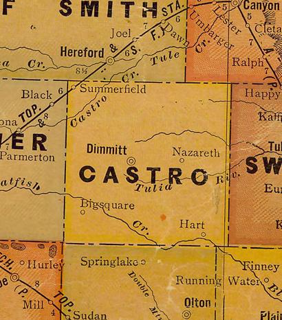 Castro County TX 1920 Map