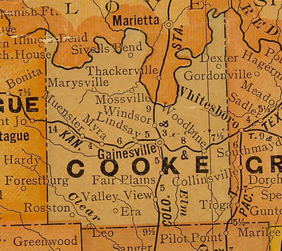 TX Cooke County 1920s Map
