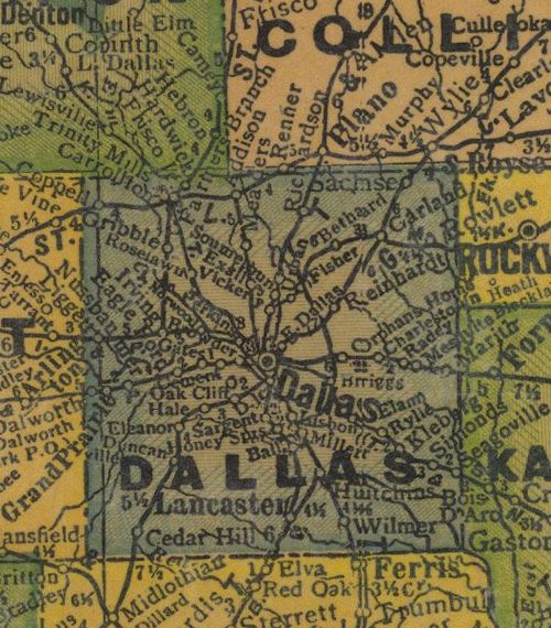 Dallas County TX 1940s Map