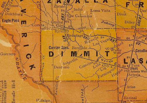 TX Dimmit County 1920s map