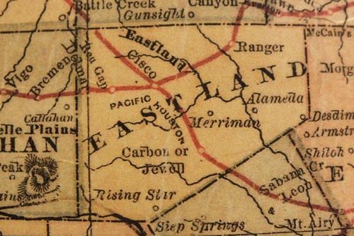 Eastland County Texas 1882 map