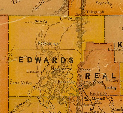 Edwards County TX 1920s Map