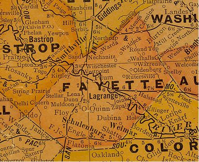 Fayette County Texas 1930s map