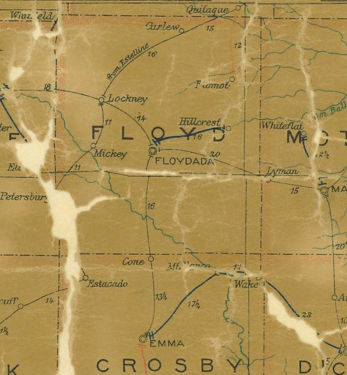 TX - Floyd County 1907 postal map