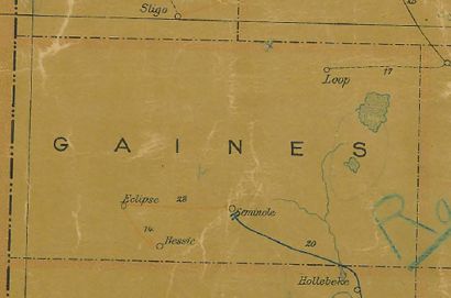 Gaines CountyT exas 1907Postal map showing Seminole