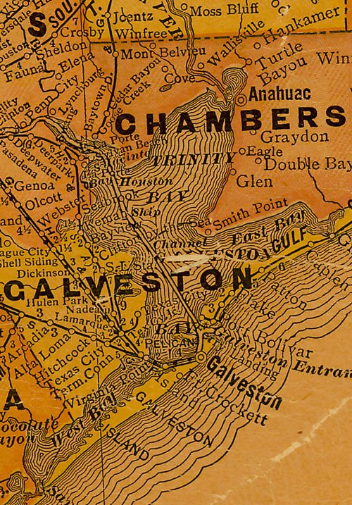 Galveston County Texas  1920s  map