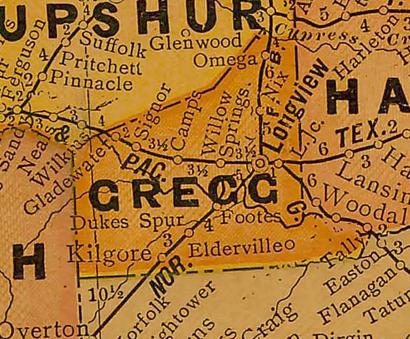 TX Gregg  County 1920s Map