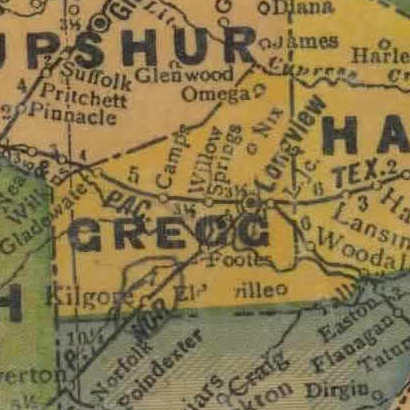 TX Gregg  County 1940s Map