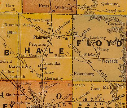 Hale County Texas 1920s map