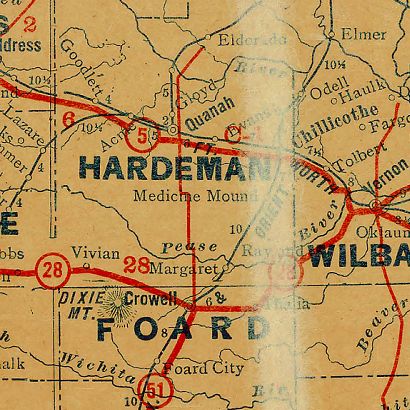TX Hardeman County 1930s Map