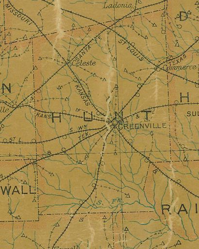 TX  Hunt  County 1907 postal map 