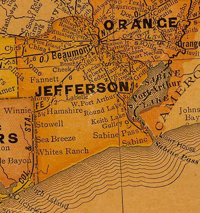Jefferson County Texas 1920s map
