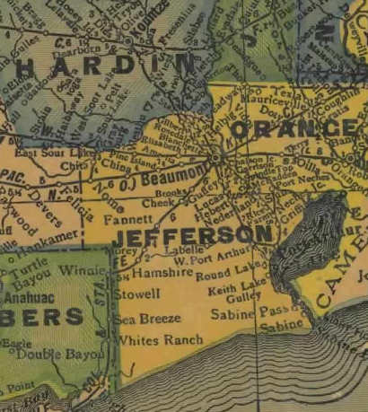 TX  Jefferson County 1940s Map