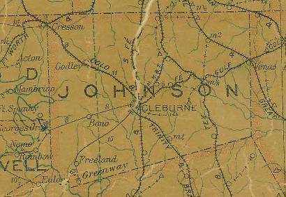 TX Johnson County 1907 Postal Map