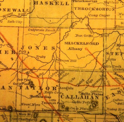 Callahan  County TX 1882 Map