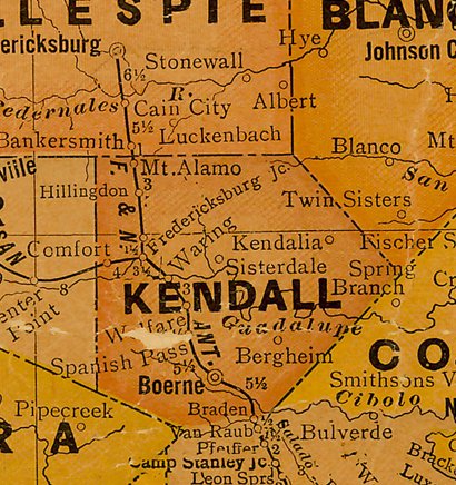 TX Kendall County 1920s Map