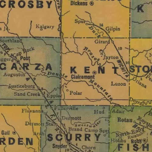 TX Kent County 1940s Map