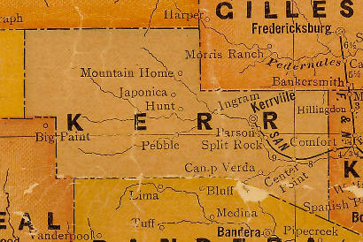 Kerr County TX 1920s Map