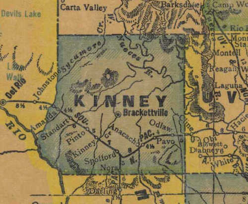 Kinney County TX 1940s map
