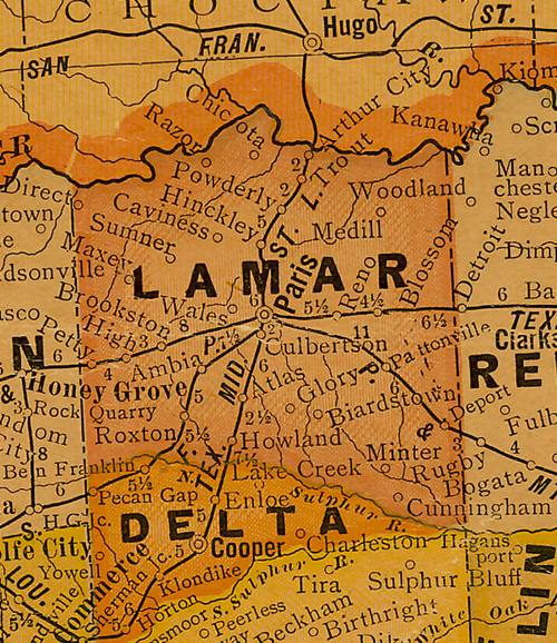 TX Lamar County 1920s Map