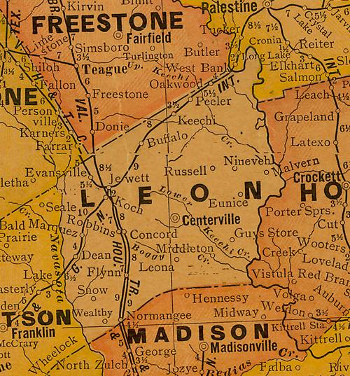 TX Leon County 1920s map