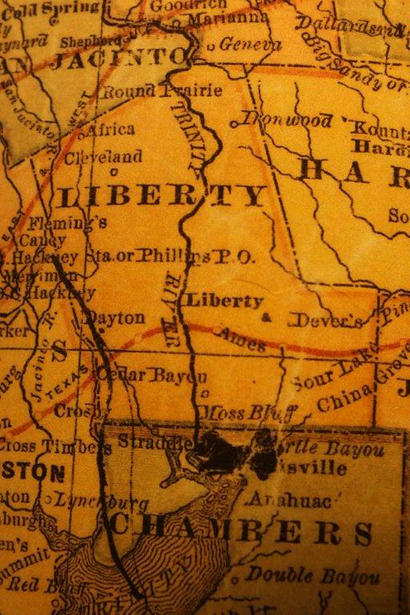 Liberty County TX 1882 Map