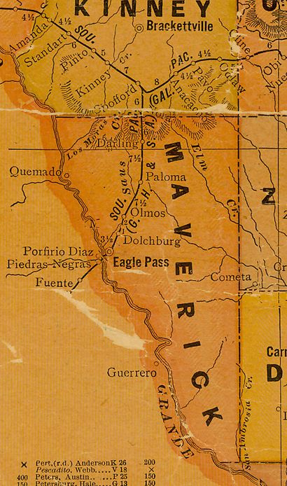 Maverick County TX 1920s Map