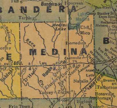 Medina County Texas 1940s map