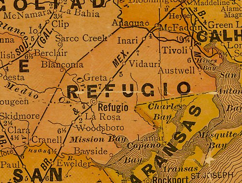 TX Refugio County 1920s Map