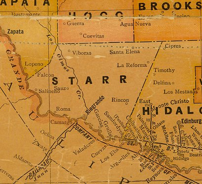 TX Starr County 1920s Map
