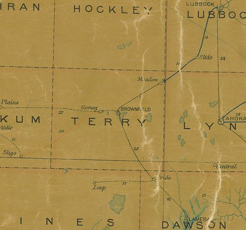 Terry County TX 1907 postal map