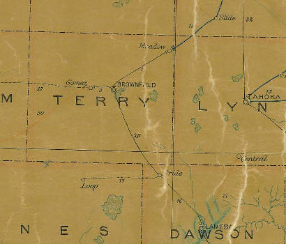 Terry County Texas 1907 Postal Map