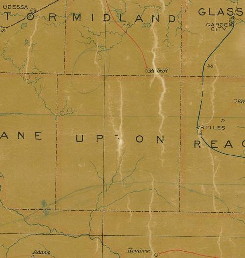 Upton County TX 1907 Postal Map 