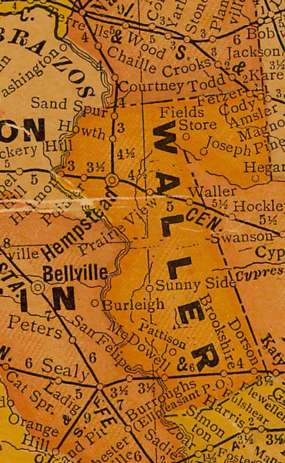Waller County Texas 1920s map