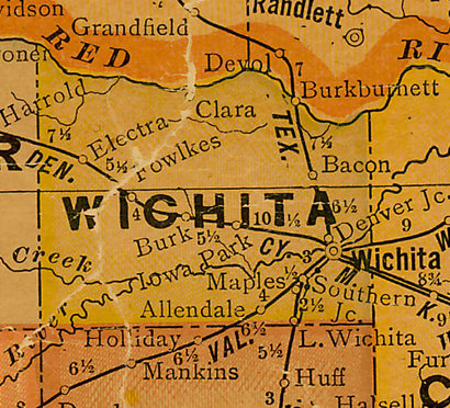 Wichita County TX 1920s Map